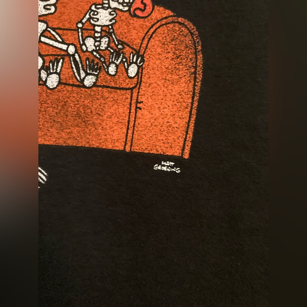 Simpsons Skeleton Black Short Sleeve Tee Halloween Tree House of Horror Size S - Picture 4 of 5